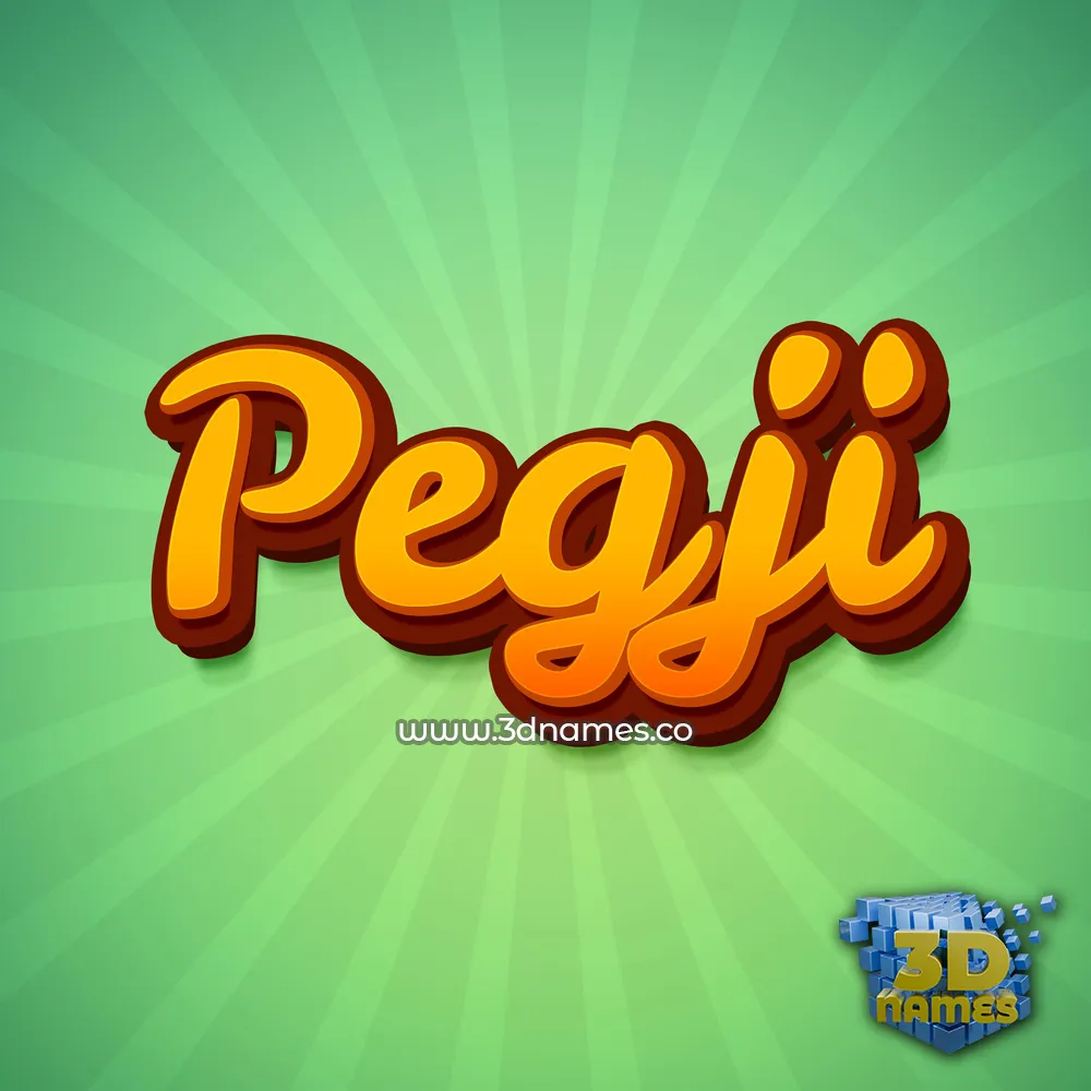 pegji in Green Rays style - 3D name wallpaper