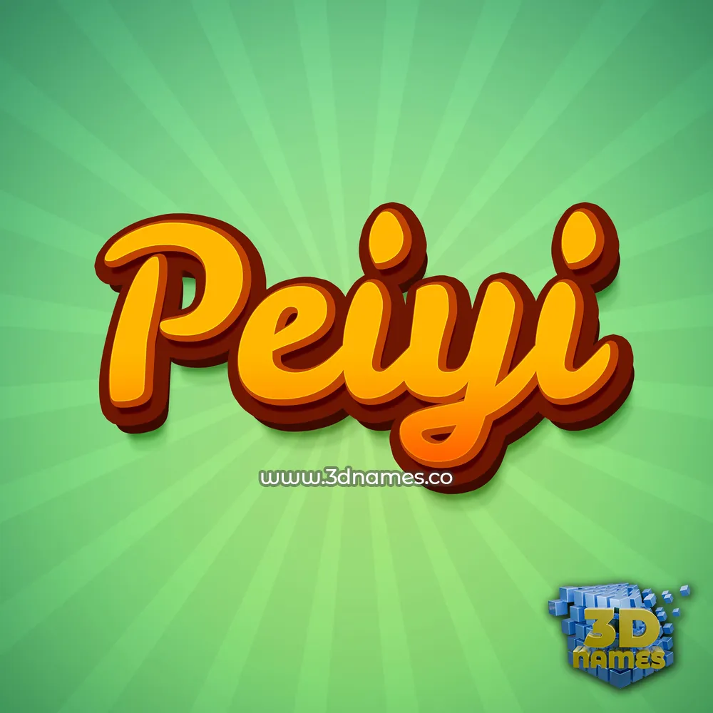 peiyi in Green Rays style - 3D name wallpaper