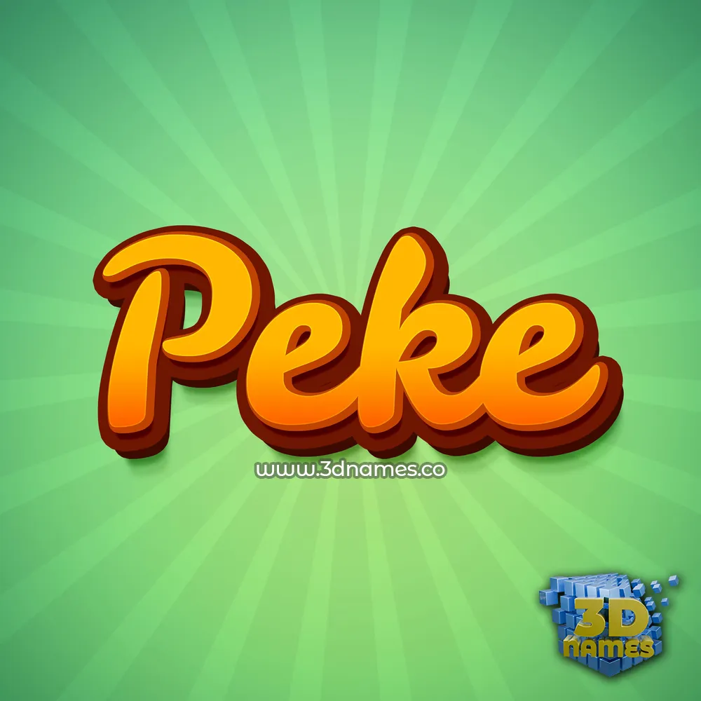 peke in Green Rays style - 3D name wallpaper
