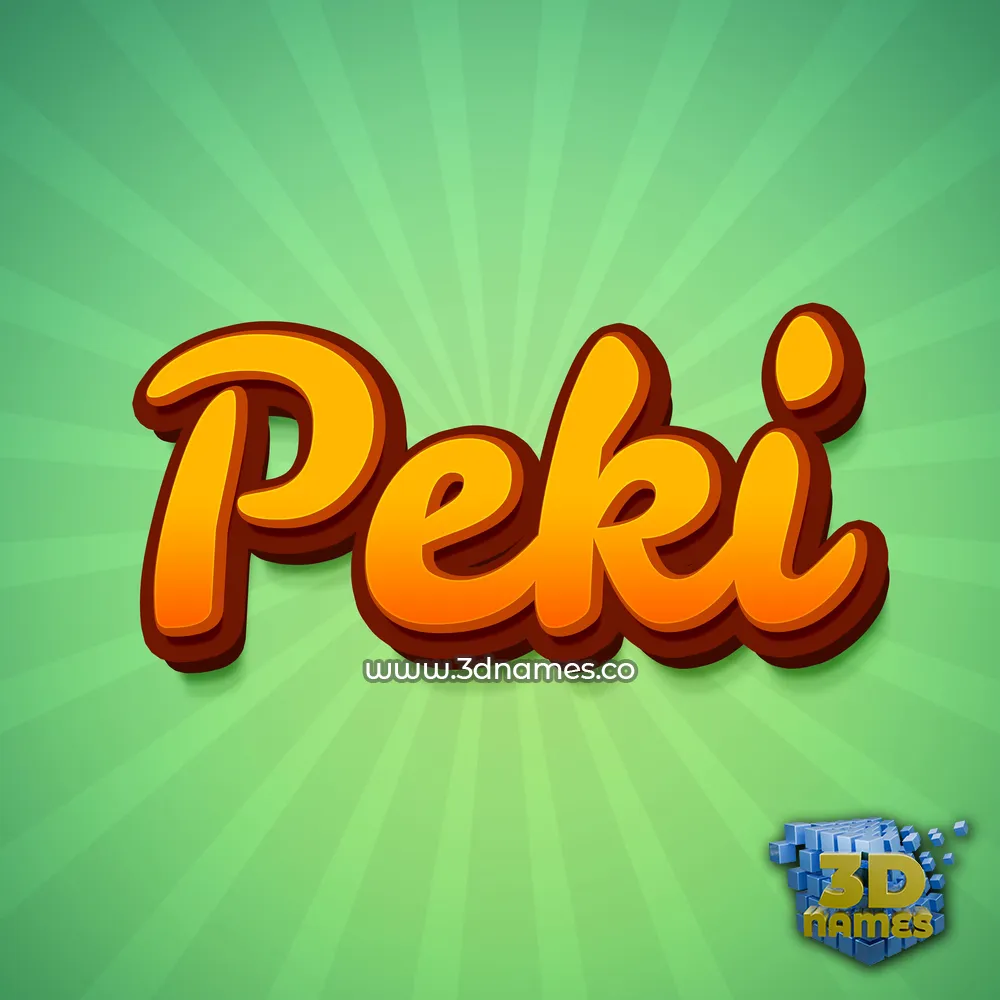 peki in Green Rays style - 3D name wallpaper