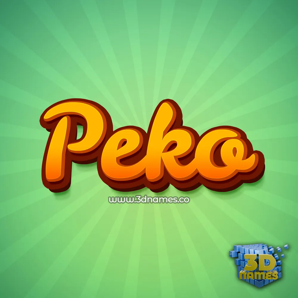 peko in Green Rays style - 3D name wallpaper