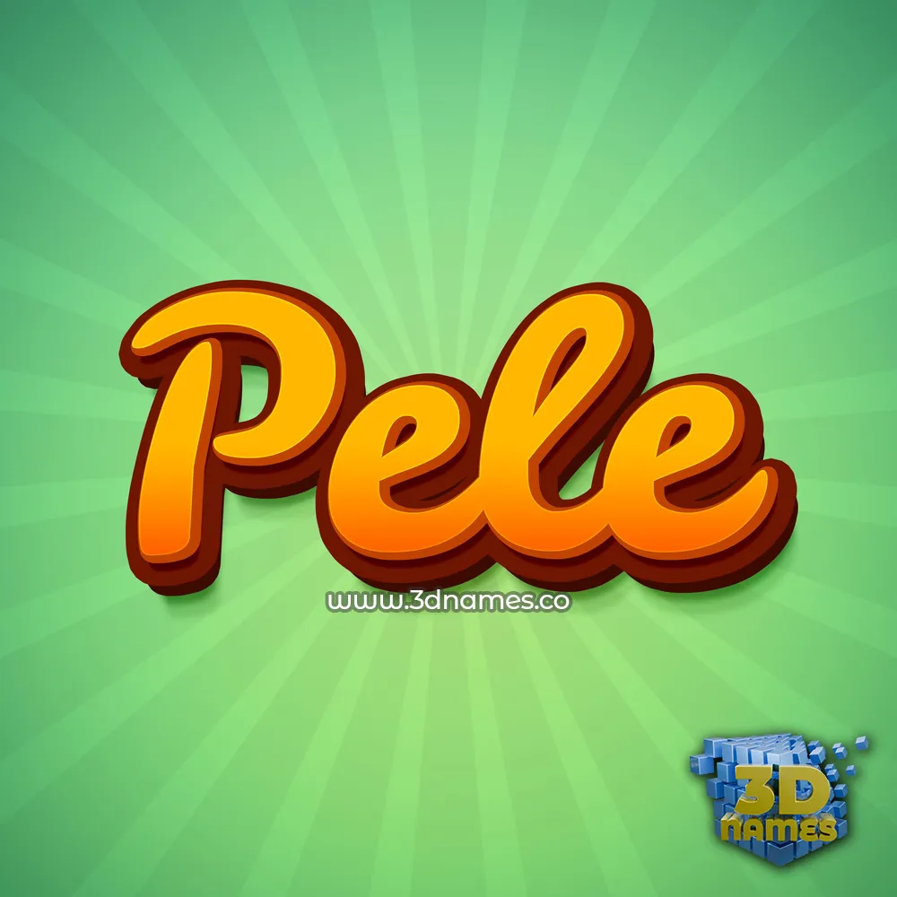 pele in Green Rays style - 3D name wallpaper