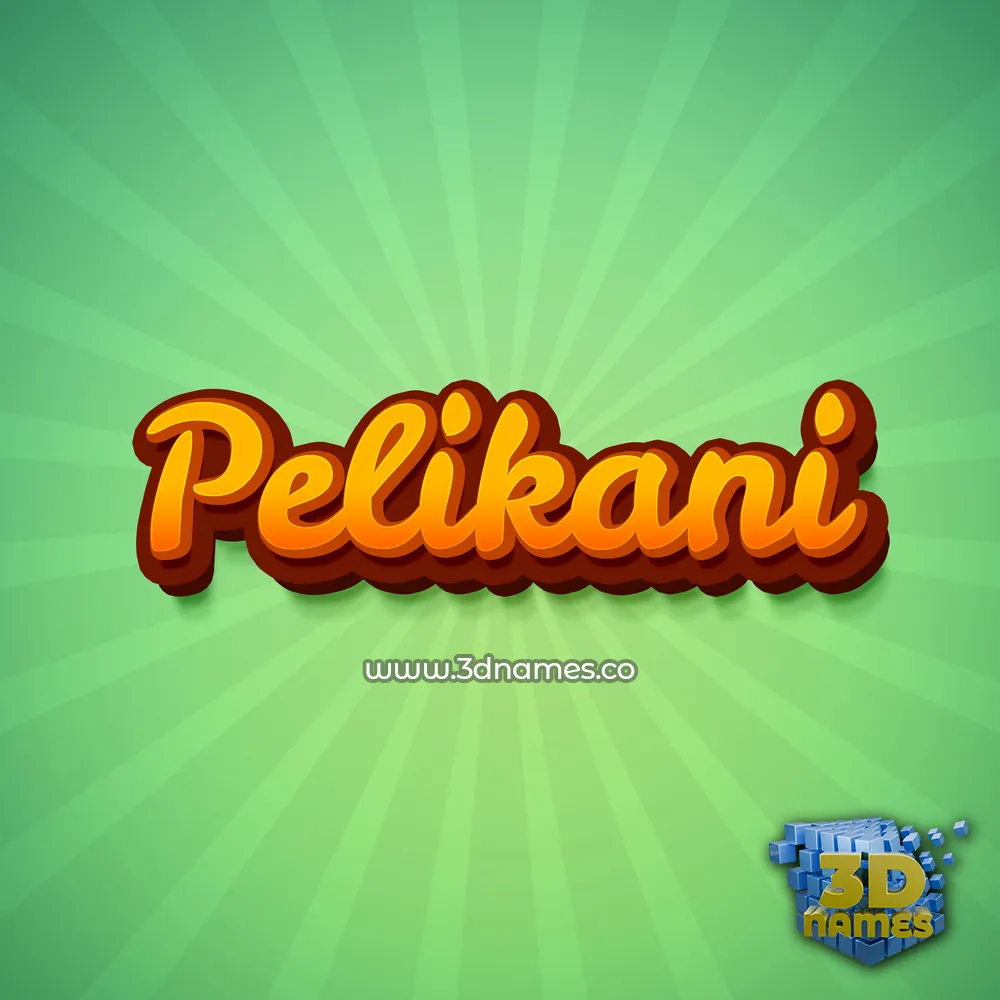 pelikani in Green Rays style - 3D name wallpaper