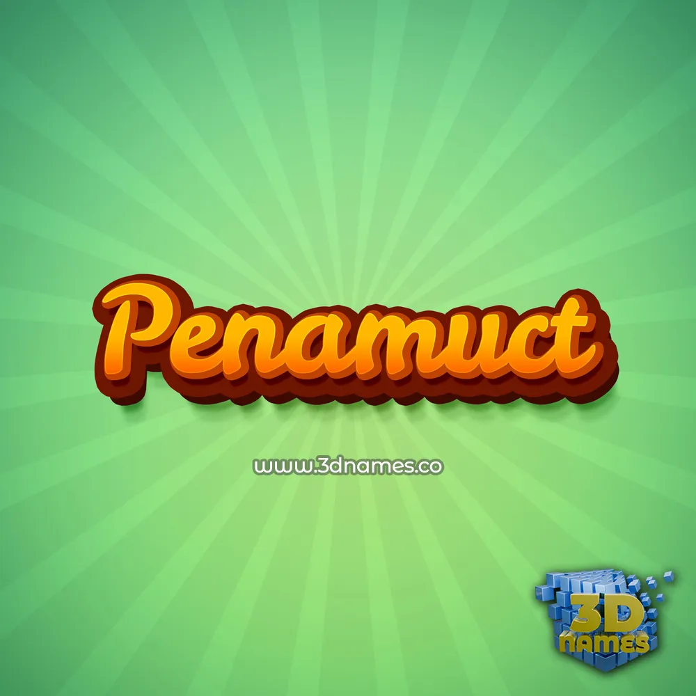 penamuct in Green Rays style - 3D name wallpaper