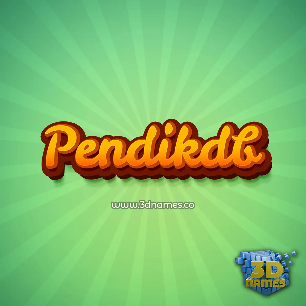 pendikdb in Green Rays style - 3D name wallpaper