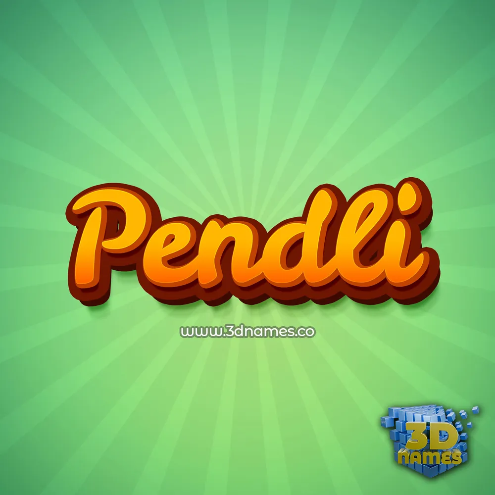 pendli in Green Rays style - 3D name wallpaper