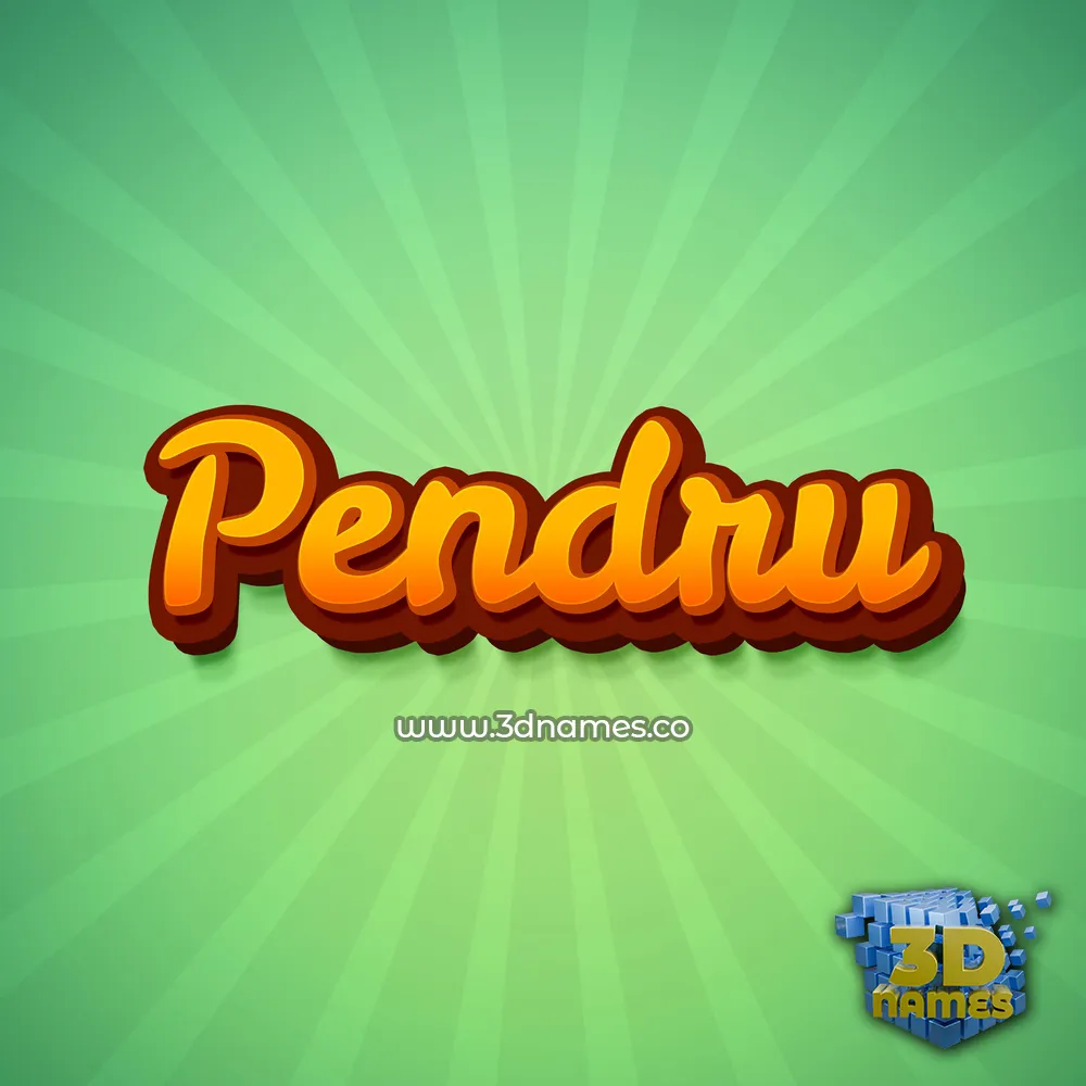 pendru in Green Rays style - 3D name wallpaper