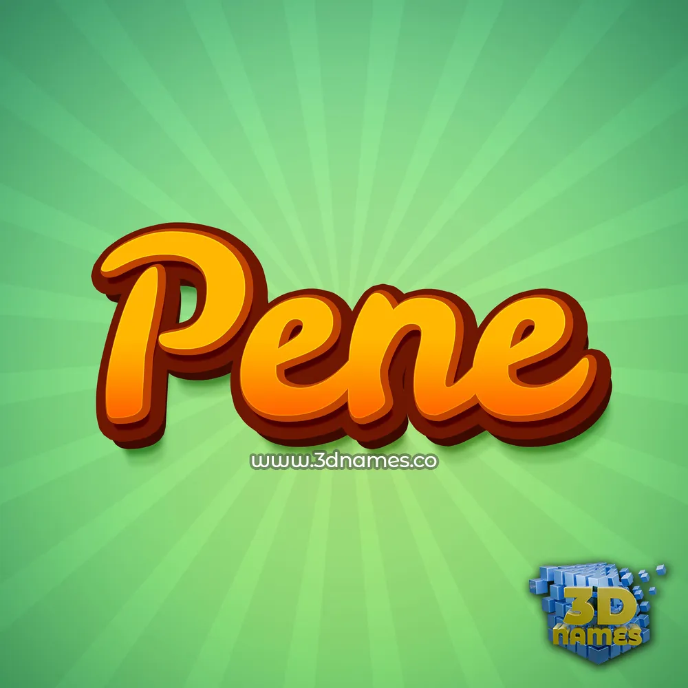 pene in Green Rays style - 3D name wallpaper