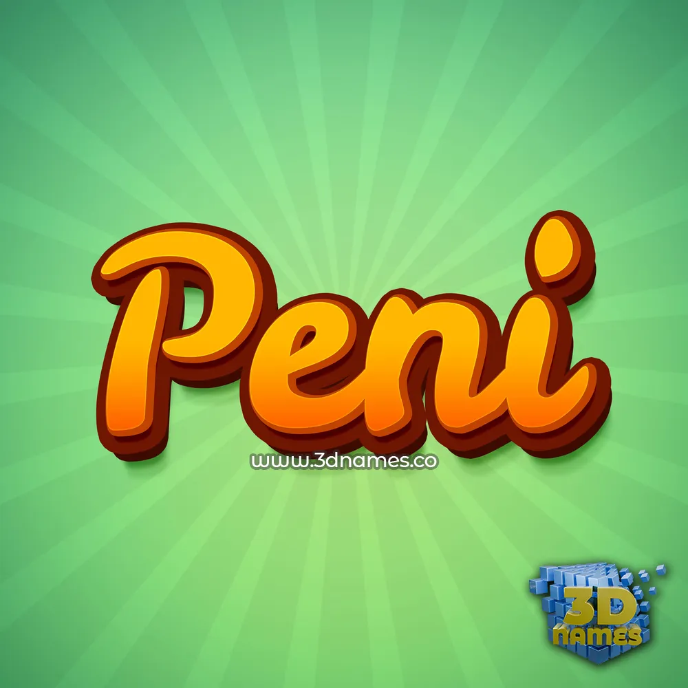 peni in Green Rays style - 3D name wallpaper