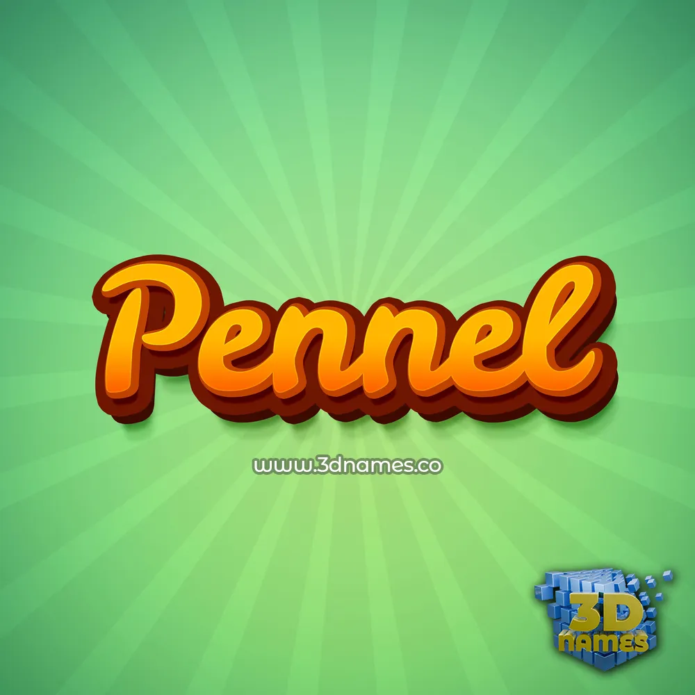 pennel in Green Rays style - 3D name wallpaper