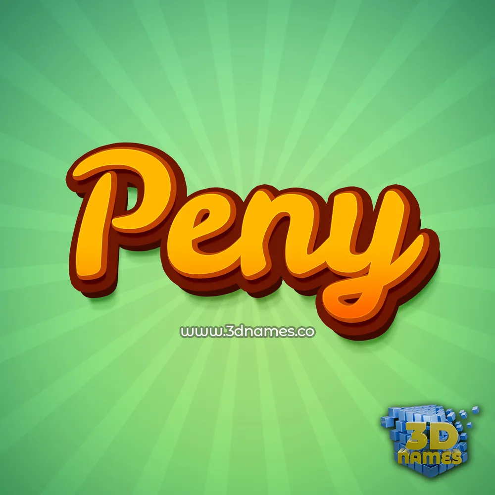 peny in Green Rays style - 3D name wallpaper