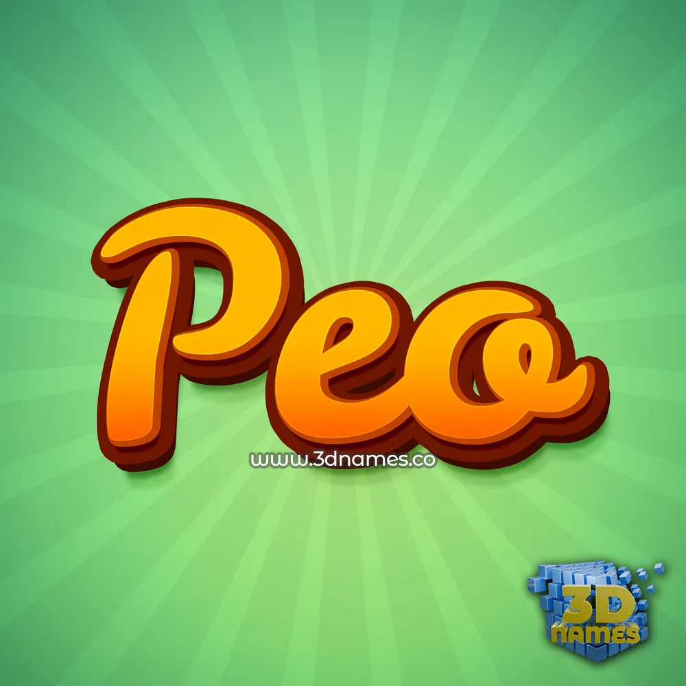 peo in Green Rays style - 3D name wallpaper