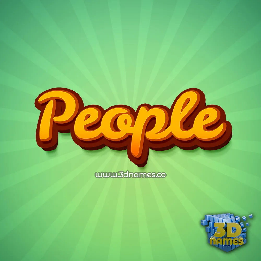 people in Green Rays style - 3D name wallpaper