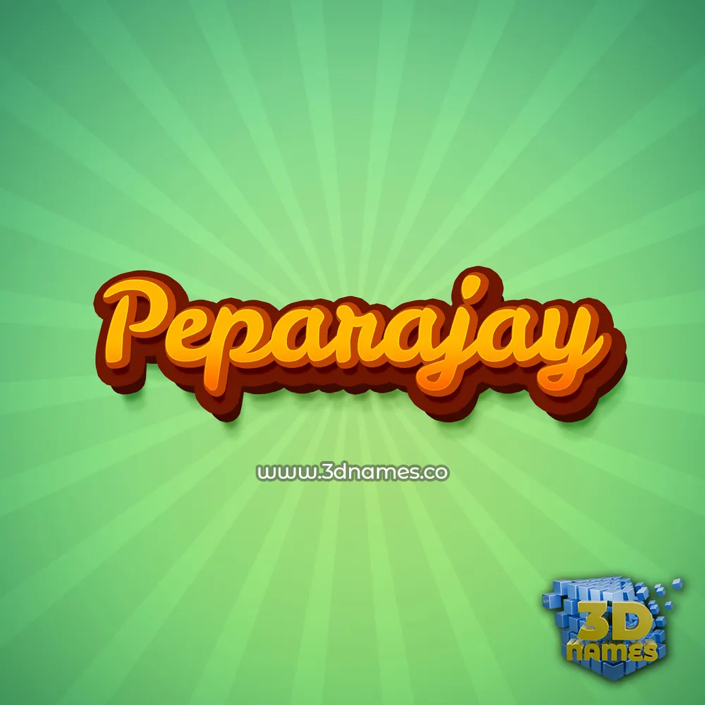 peparajay in Green Rays style - 3D name wallpaper