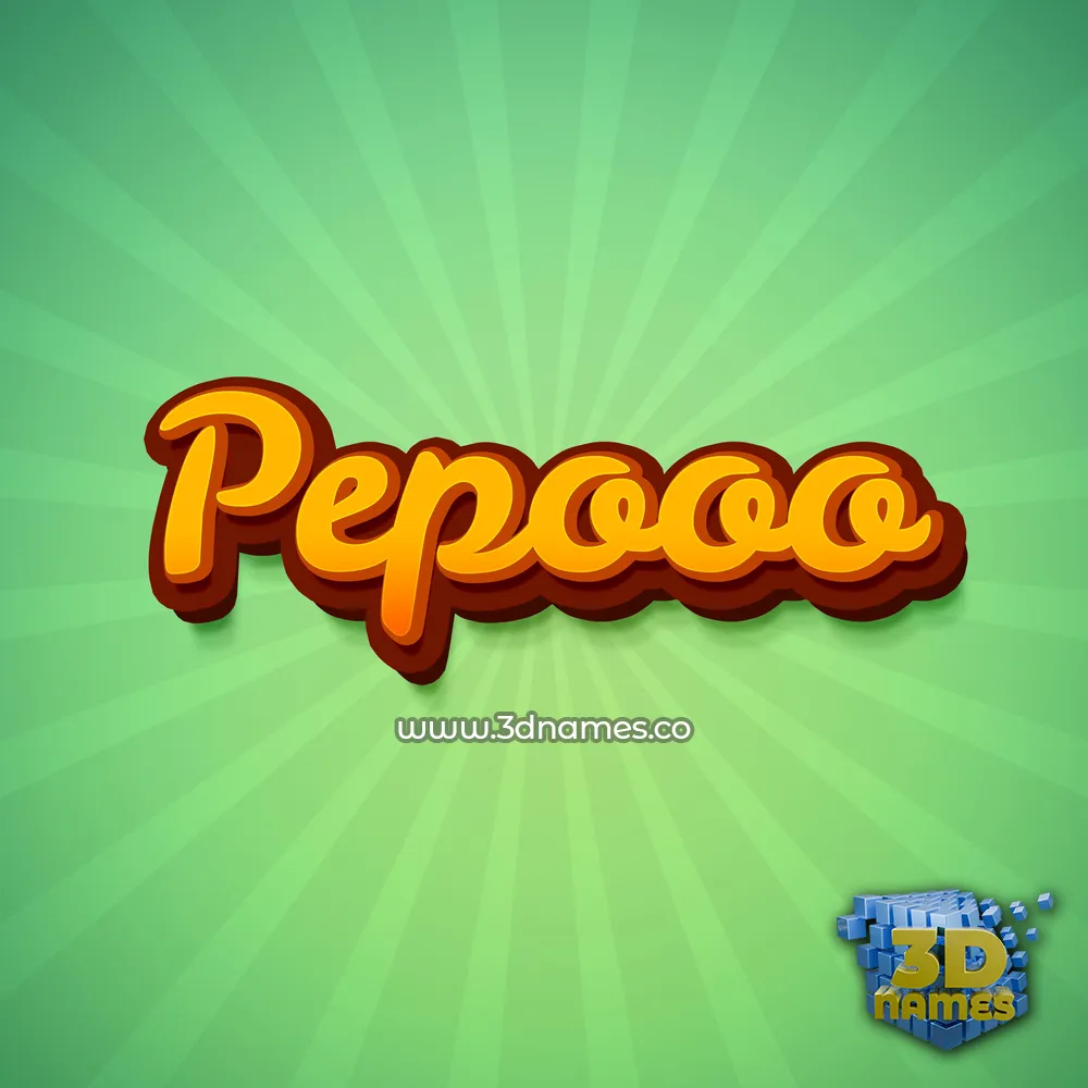 pepooo in Green Rays style - 3D name wallpaper