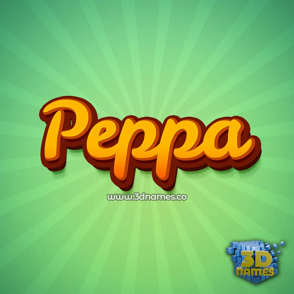peppa in Green Rays style - 3D name wallpaper