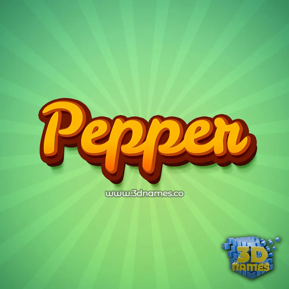 pepper in Green Rays style - 3D name wallpaper