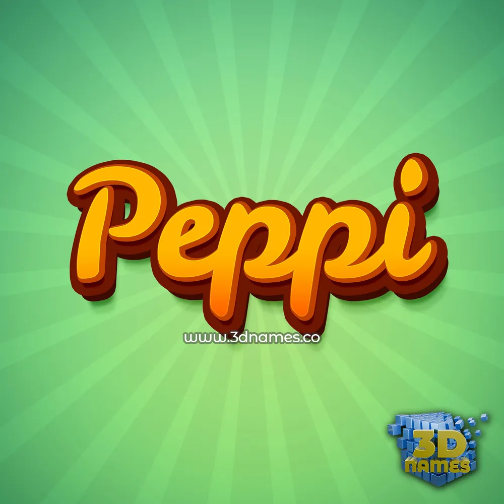 peppi in Green Rays style - 3D name wallpaper
