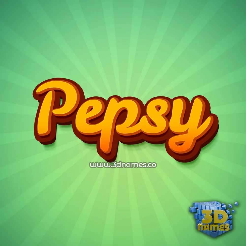pepsy in Green Rays style - 3D name wallpaper