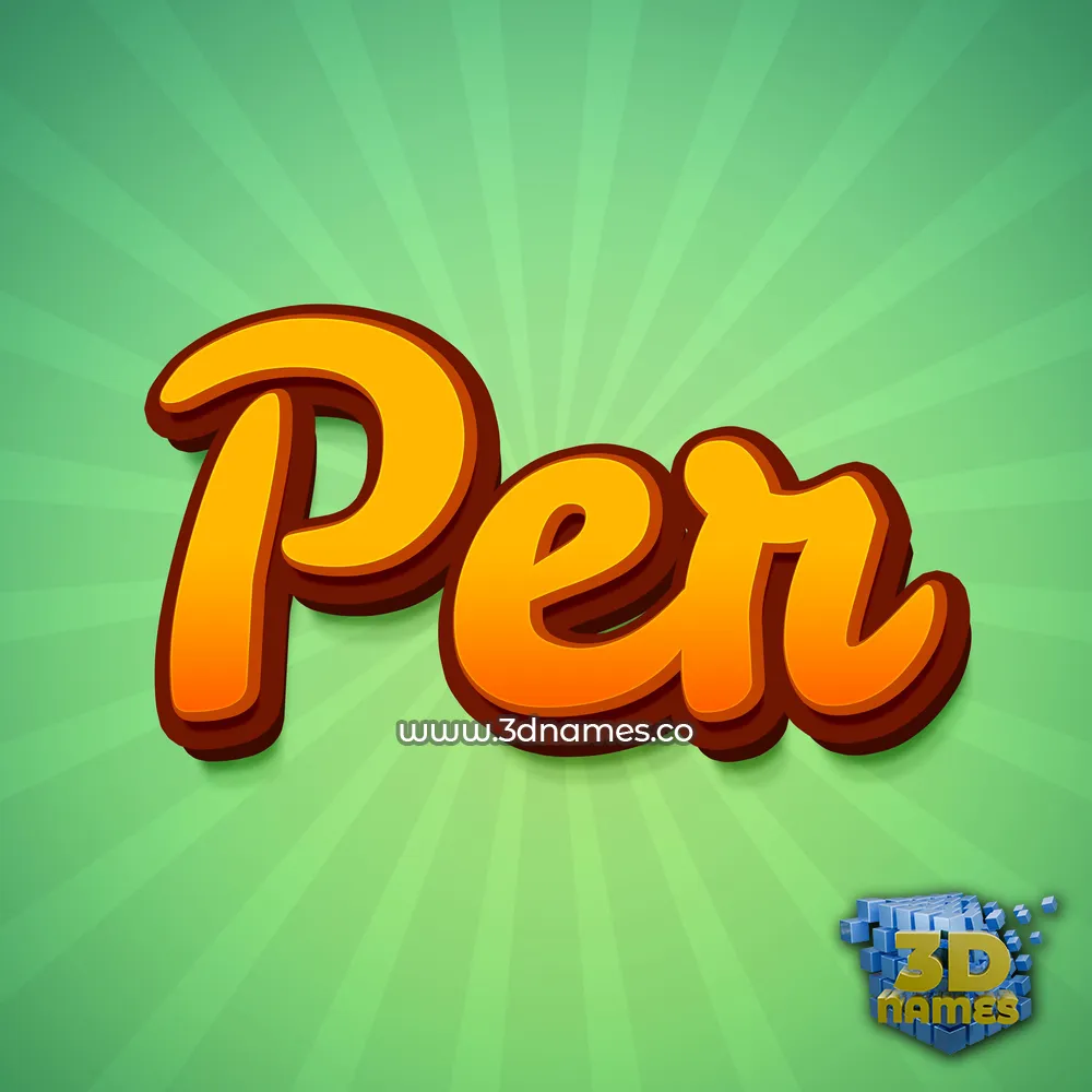 per in Green Rays style - 3D name wallpaper