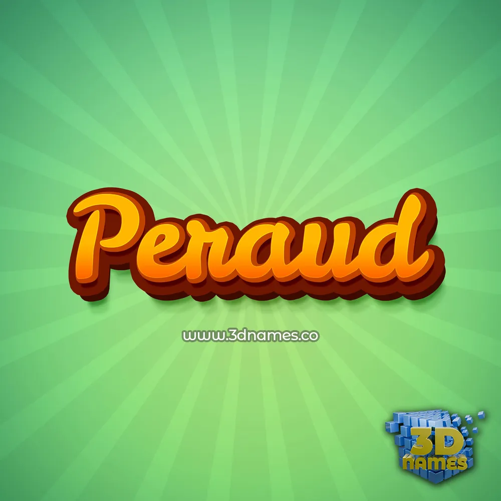 peraud in Green Rays style - 3D name wallpaper