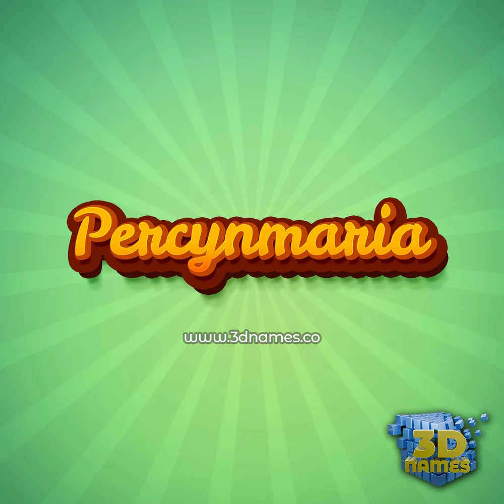 percynmaria in Green Rays style - 3D name wallpaper