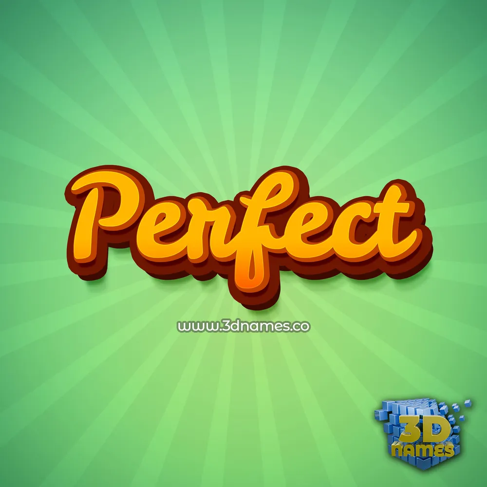 perfect in Green Rays style - 3D name wallpaper