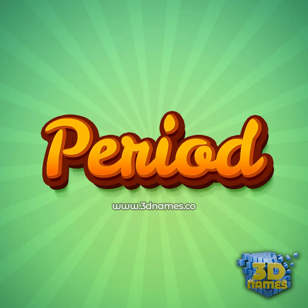 period in Green Rays style - 3D name wallpaper