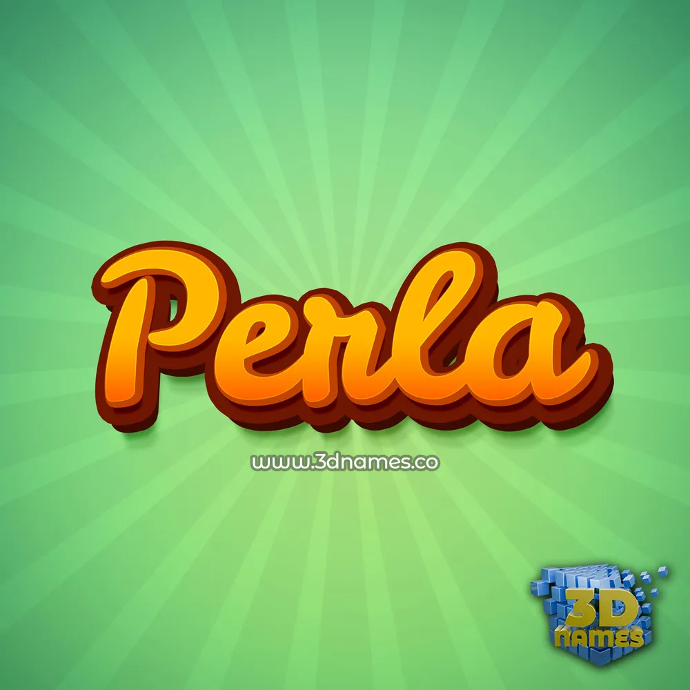 perla in Green Rays style - 3D name wallpaper