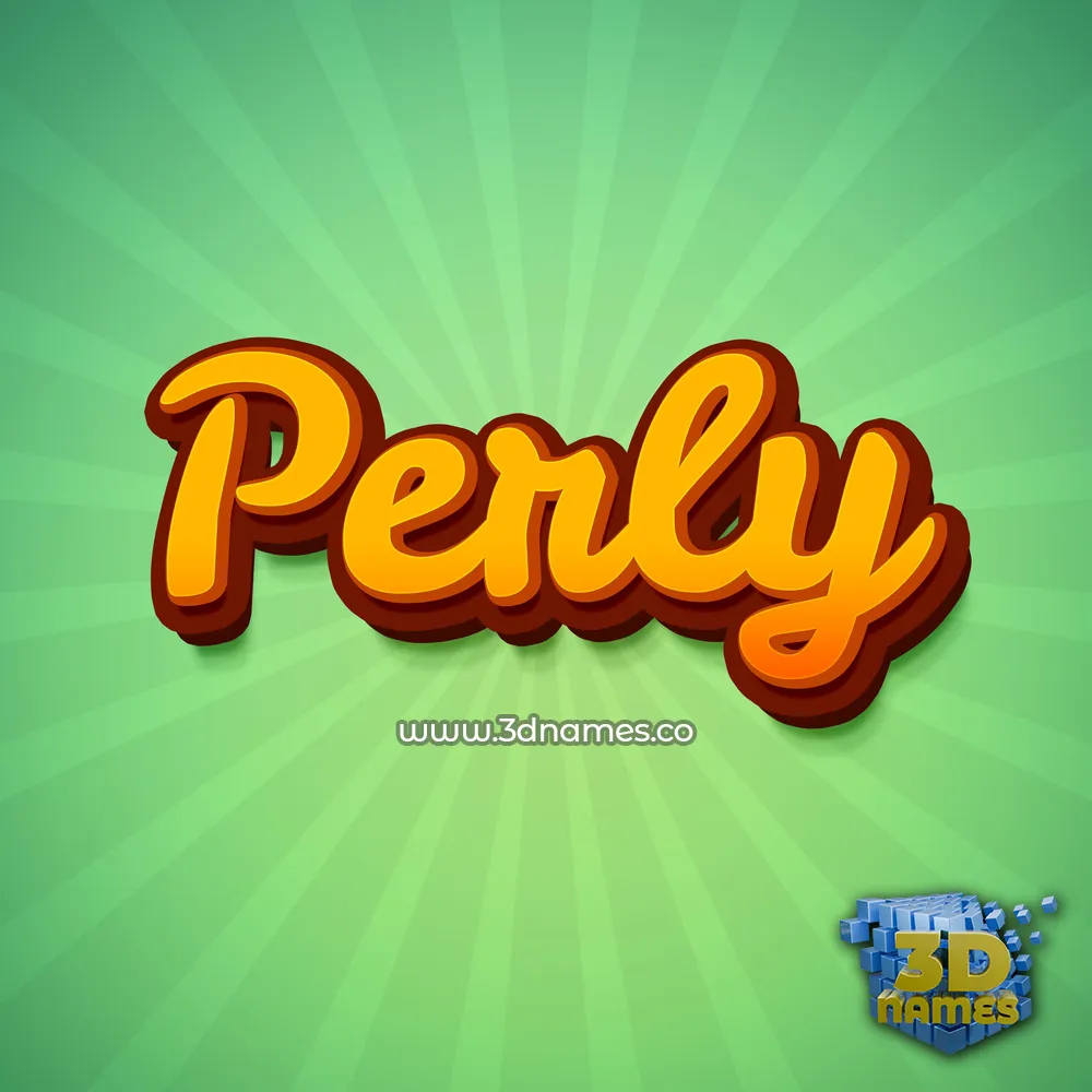 perly in Green Rays style - 3D name wallpaper
