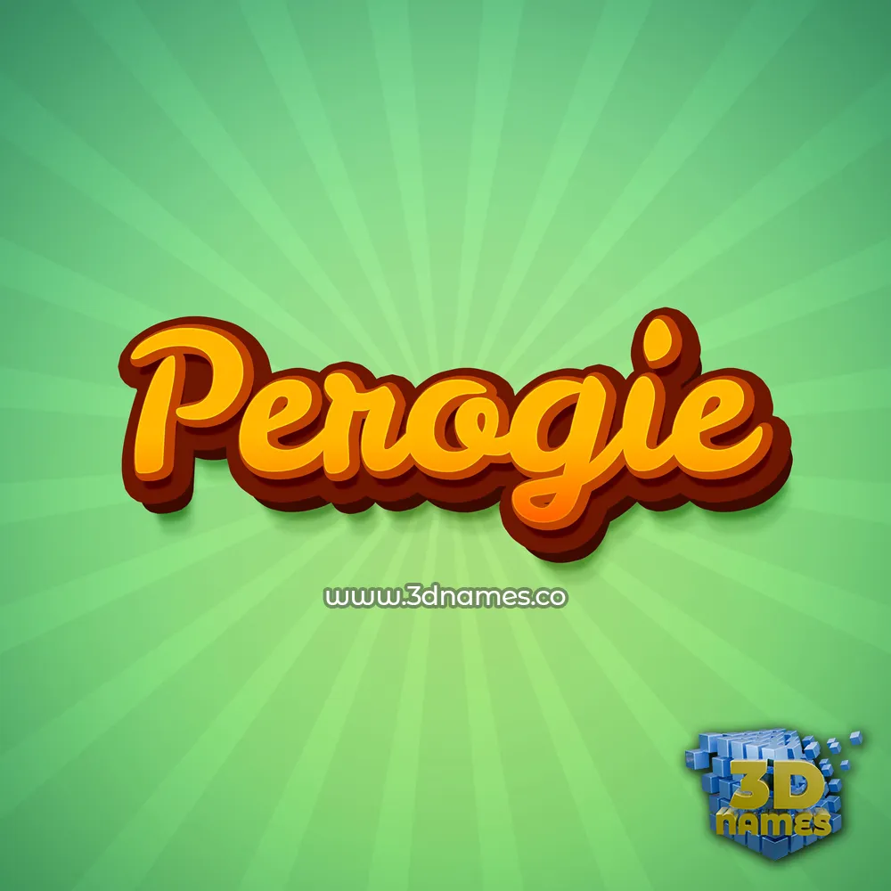 perogie in Green Rays style - 3D name wallpaper