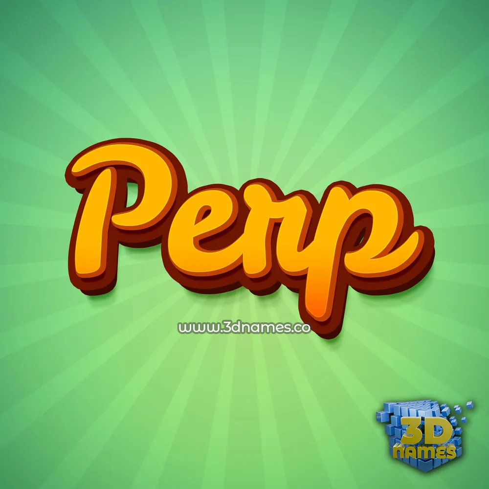 perp in Green Rays style - 3D name wallpaper
