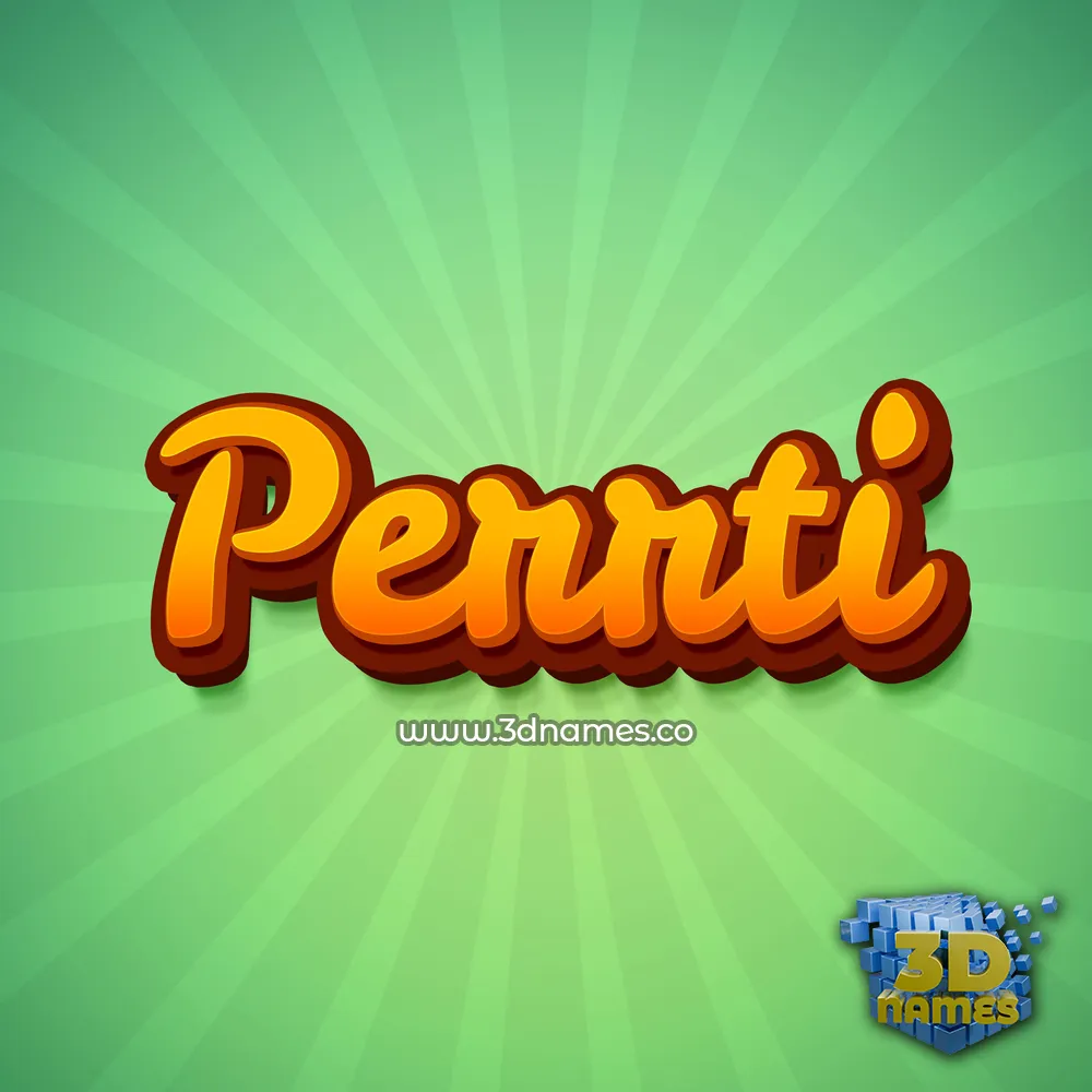 perrti in Green Rays style - 3D name wallpaper