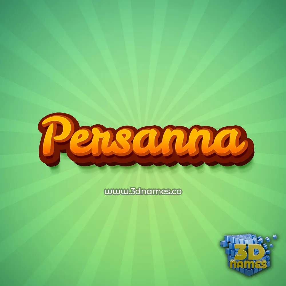persanna in Green Rays style - 3D name wallpaper