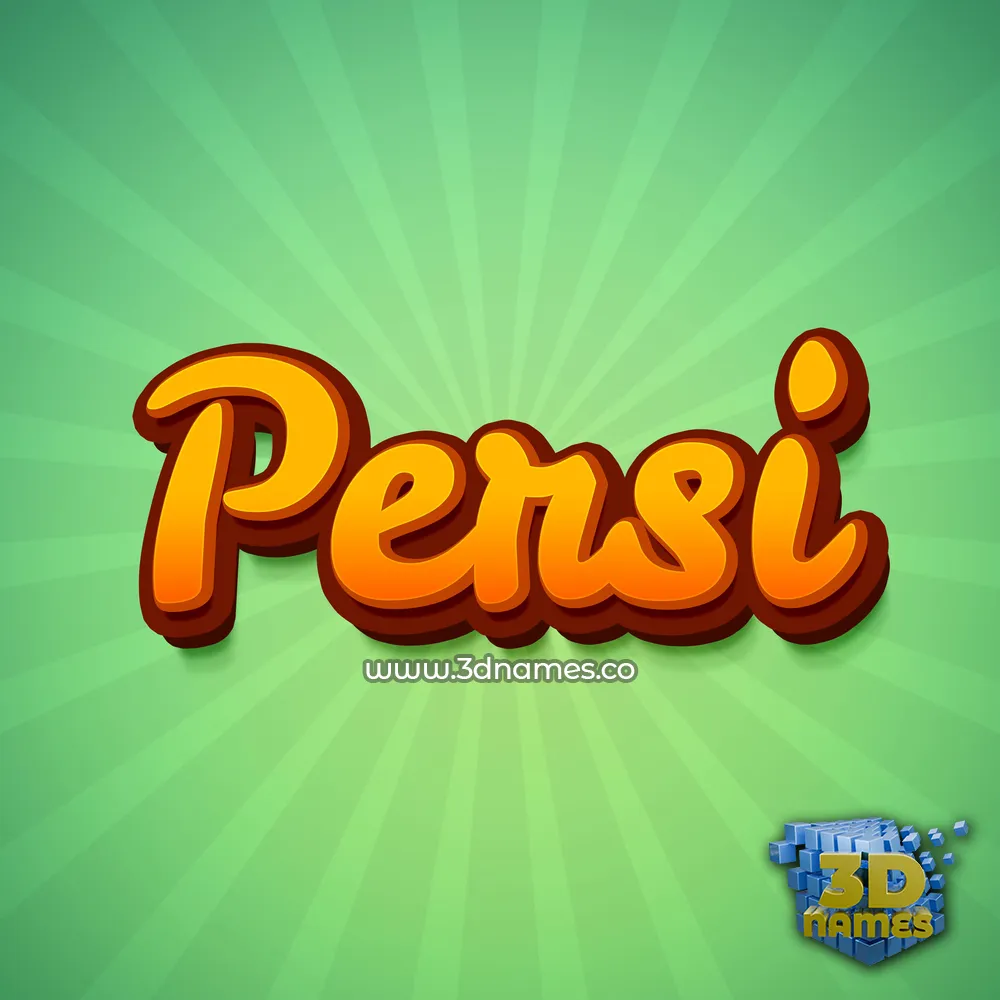 persi in Green Rays style - 3D name wallpaper
