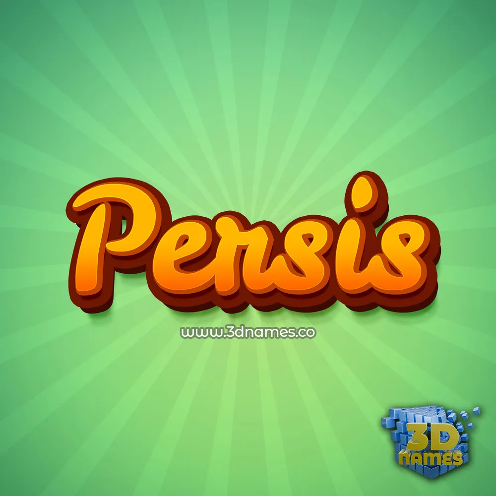 persis in Green Rays style - 3D name wallpaper