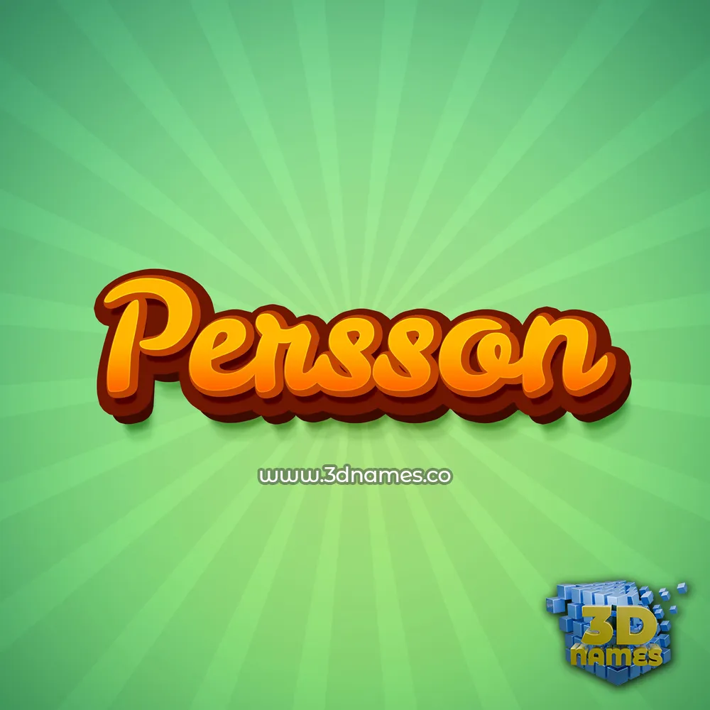 persson in Green Rays style - 3D name wallpaper