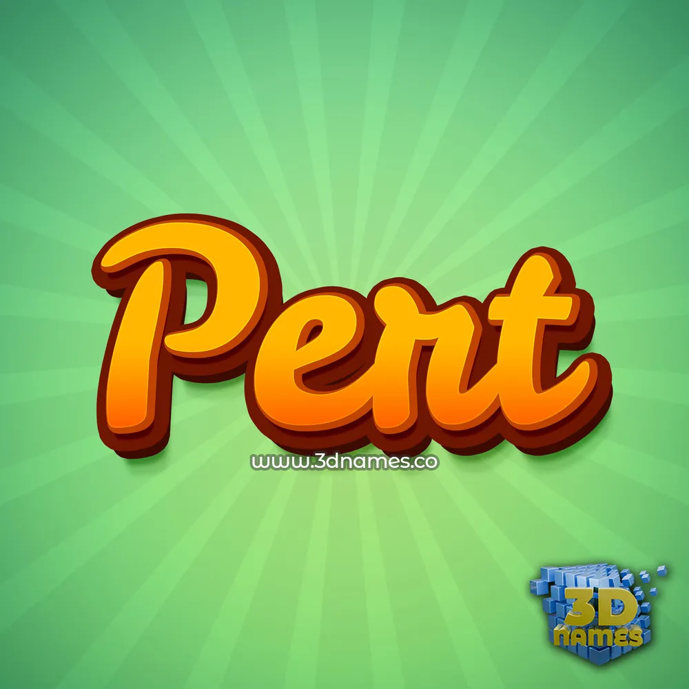 pert in Green Rays style - 3D name wallpaper
