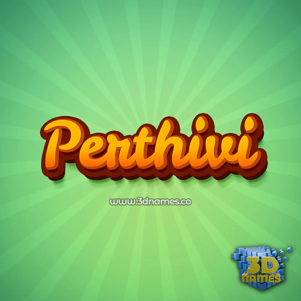 perthivi in Green Rays style - 3D name wallpaper