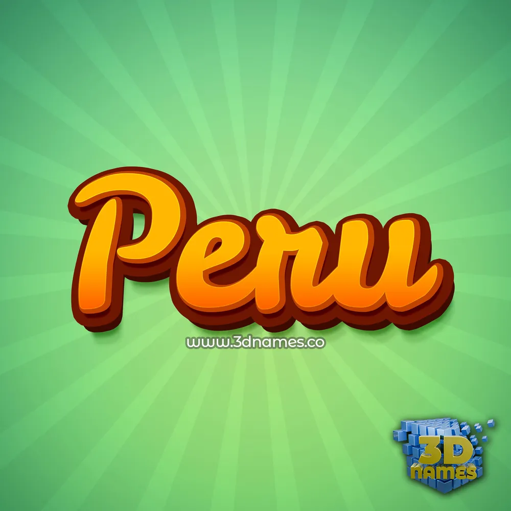 peru in Green Rays style - 3D name wallpaper