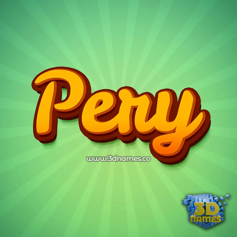 pery in Green Rays style - 3D name wallpaper