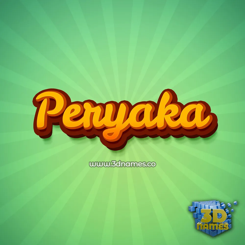 peryaka in Green Rays style - 3D name wallpaper