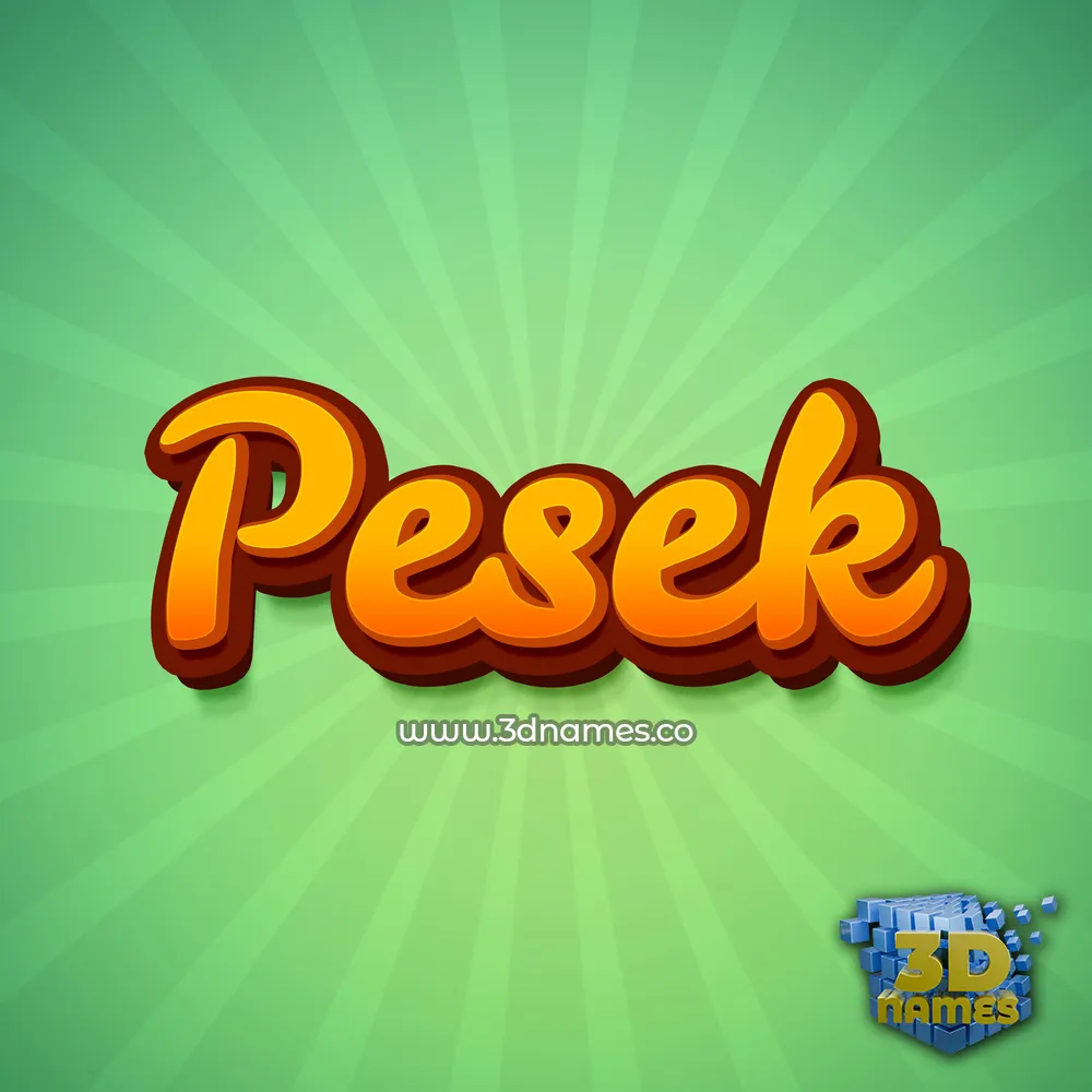 pesek in Green Rays style - 3D name wallpaper