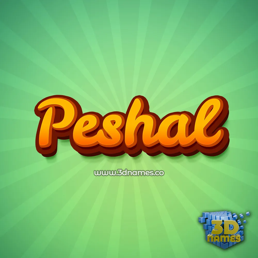 peshal in Green Rays style - 3D name wallpaper