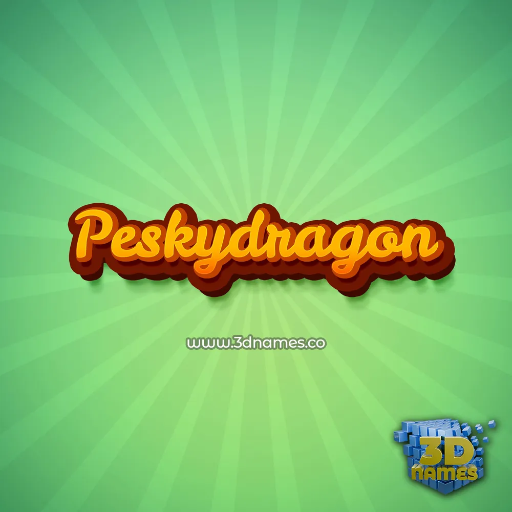 peskydragon in Green Rays style - 3D name wallpaper