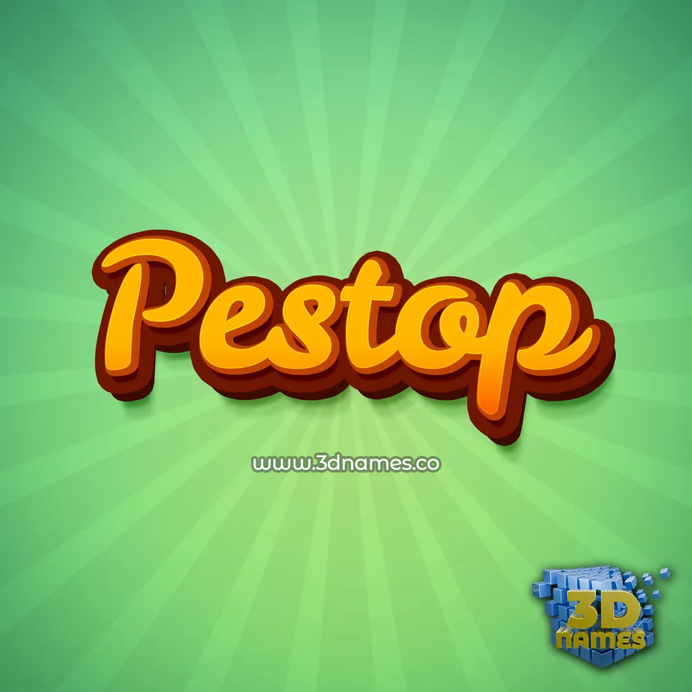 pestop in Green Rays style - 3D name wallpaper