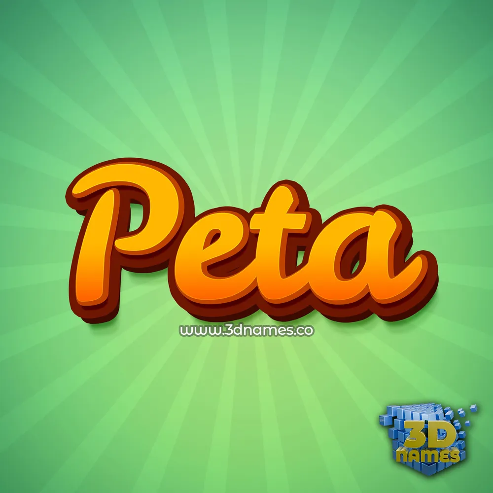 peta in Green Rays style - 3D name wallpaper