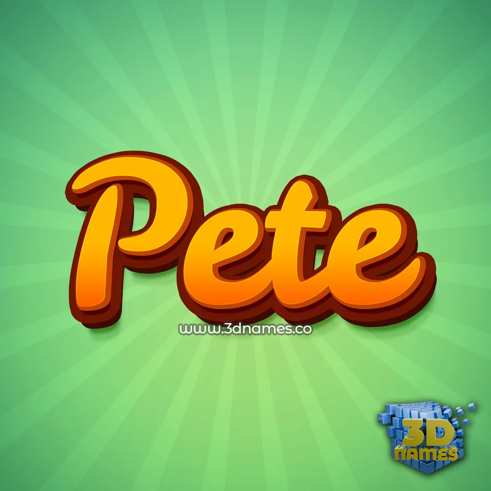 pete in Green Rays style - 3D name wallpaper