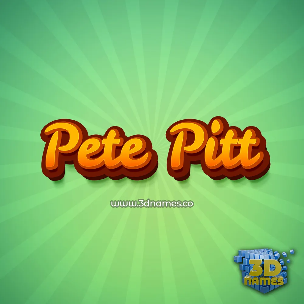pete pitt in Green Rays style - 3D name wallpaper
