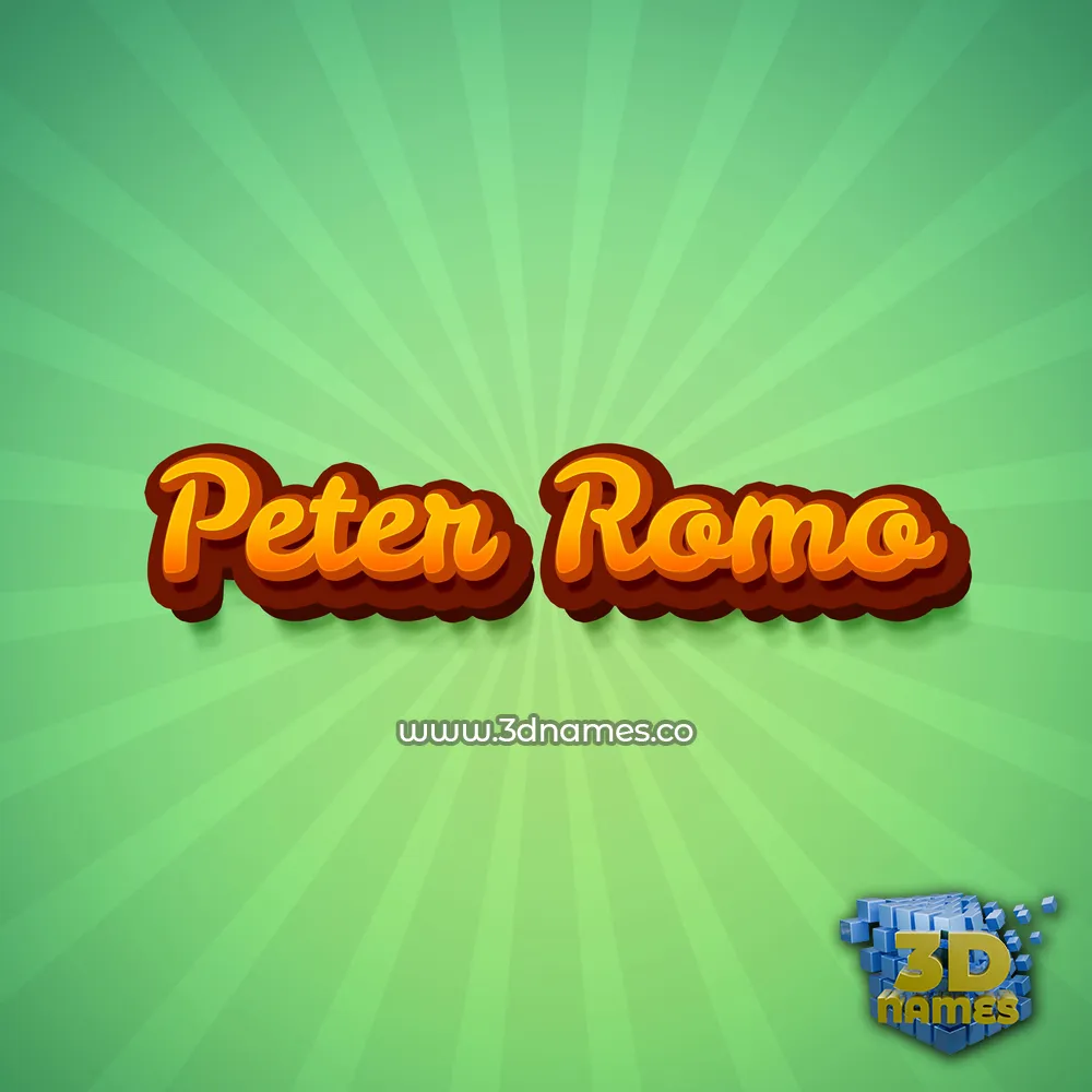 peter romo in Green Rays style - 3D name wallpaper
